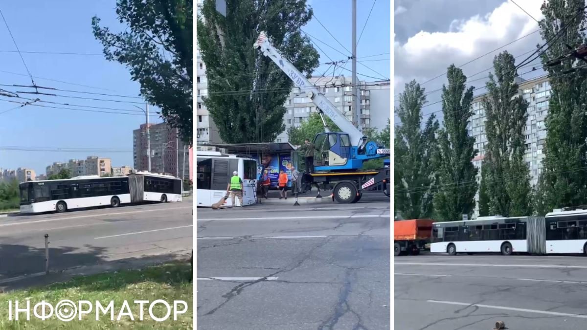 Трохи репнув: у Києві під час руху розвалився тролейбус