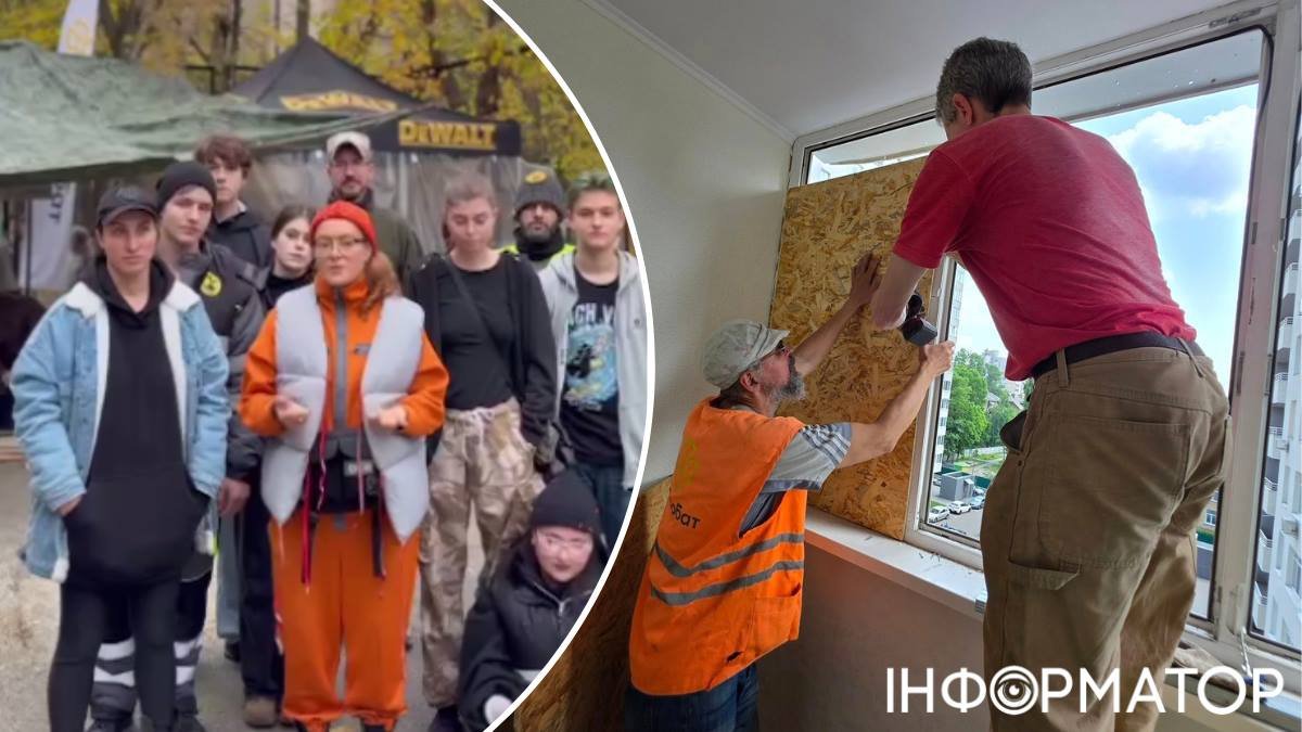 Волонтери повідомили про відсутність віконної плівки та OSB-плит у КМДА для постраждалих будинків.