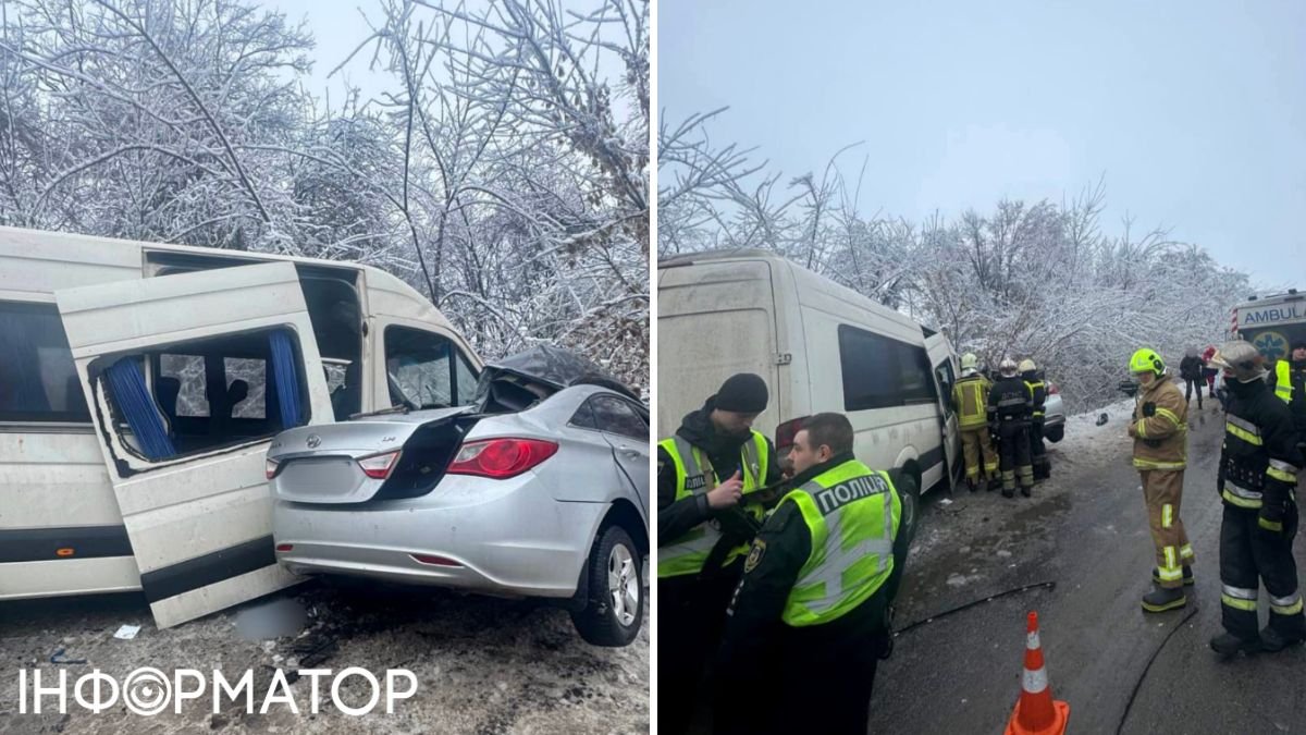 Трагедія на Київщині: легковик зіткнувся з маршруткою, двоє загиблих.