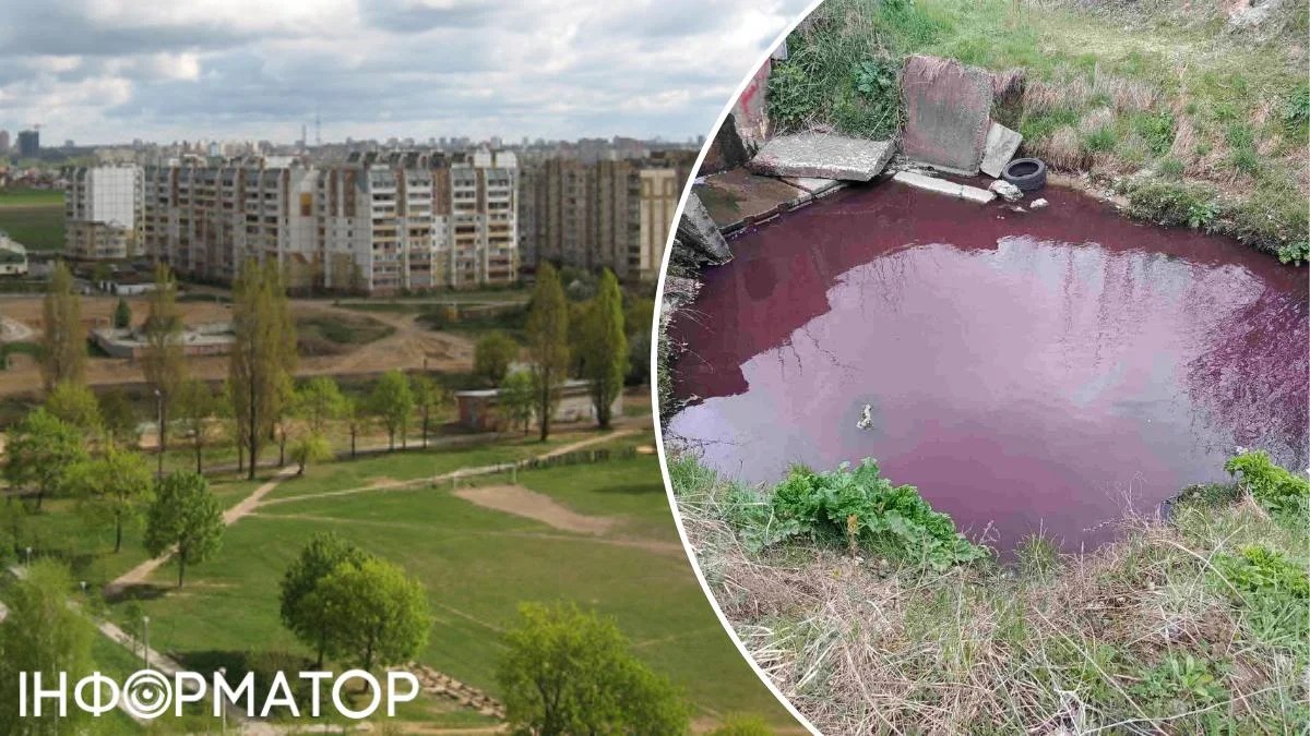 Поблизу Києва невідомі хімікати перетворили Сіверку на криваво-червону річку