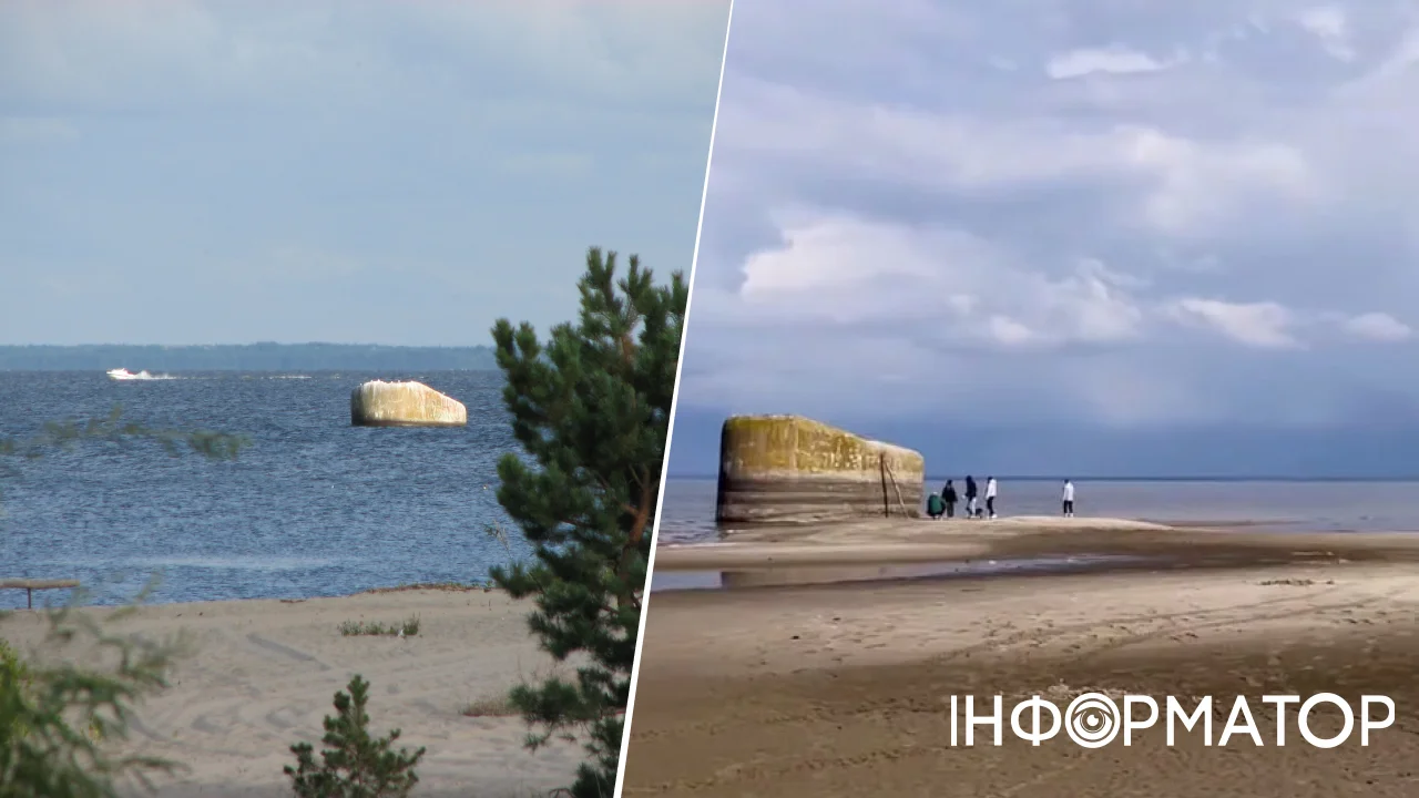 Води Київського моря відступили — до знаменитого ДОТу тепер можна дійти пішки