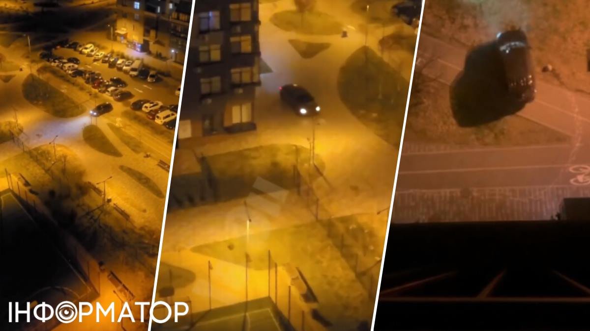 Неадекватний водій влаштував небезпечне раллі на паркінгу під відомим київським ЖК