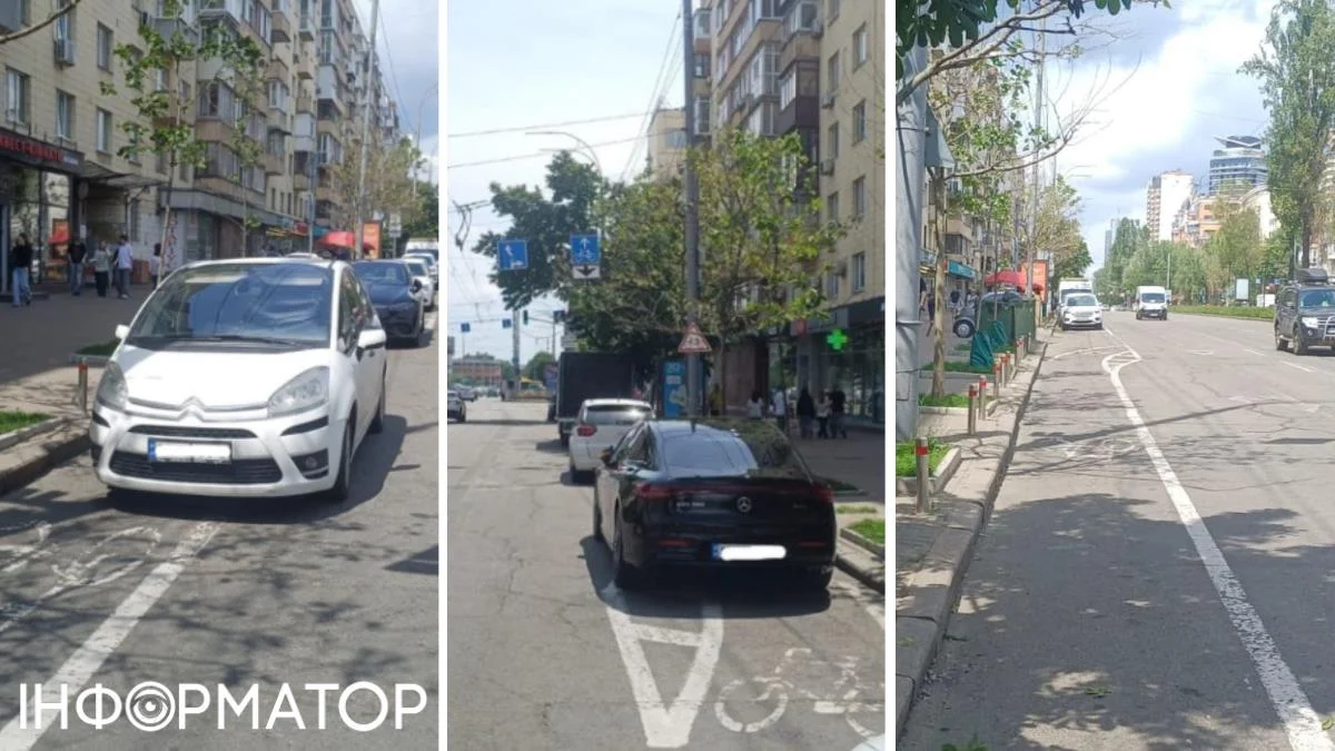 На бульварі Лесі Українки в Києві розчистили велосмугу й евакуювали автівки паркунів-невдах