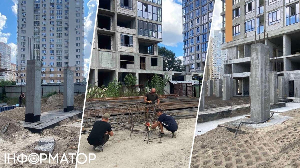 На Дарниці почали знімати вікна з двох будинків ЖК, пошкоджених атакою 6 липня